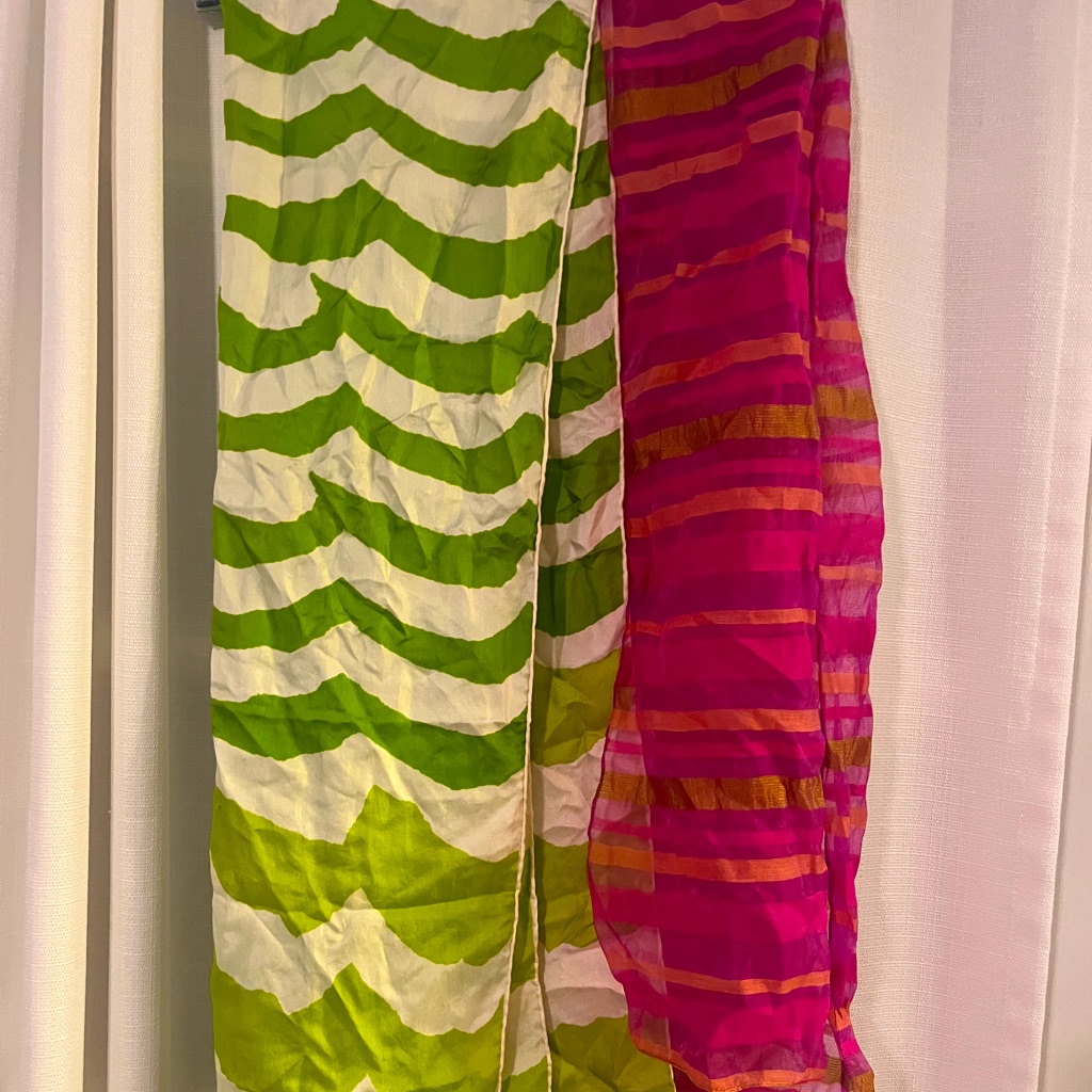 Green And Pink Scarves